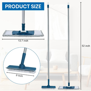 Ensemble de <span class=keywords><strong>balai</strong></span> et serpillière pliables en acier de haute qualité, nouveau design, avec brosse et <span class=keywords><strong>balai</strong></span> robustes, essorage sur quatre côtés, manche télescopique - Product Image 2