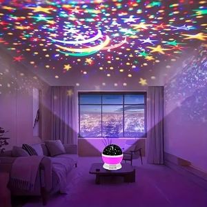 Magic Universe Projector 3D Starry Sky Rotating LED <strong>Stars</strong> and Moon Night Light with Two <strong>Lampshades</strong> and Two Modes - Product Image 1