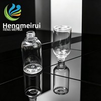 Flacon compte-gouttes rond transparent de 60 ml pour crème visage, emballage cosmétique en PETG, matériau haut de gamme, imprimé à l'écran, marque HMR