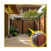 Profil Pagar Aluminium Zhongchang 6063 dengan Finishing Motif Kayu untuk Sistem Pagar Privasi Taman Rumah, Kit Slat DIY Mudah Dipasang