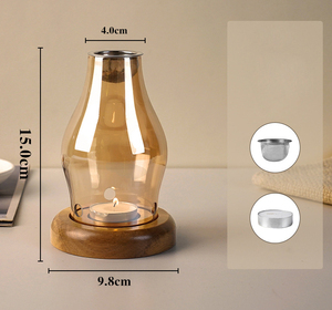 Креативный домашний огнеупорный подсвечник со стеклянной ветрозащитной крышкой - Product Image 5