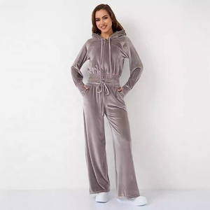 Combinaisons d'automne pour femmes, ensembles de survêtements en <span class=keywords><strong>velours</strong></span>, tenues en <span class=keywords><strong>velours</strong></span> à deux pièces, ensembles de pantalons à jambes larges, survêtements féminins, vêtements d'automne - Product Image 6