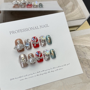 <span class=keywords><strong>Uñas</strong></span> Postizas Cortas para Estudiantes, Estilo Y2K, Cromadas, Acrílicas Removibles, Hechas a Mano, <span class=keywords><strong>de</strong></span> Alta Calidad, Venta al Por Mayor - Product Image 2