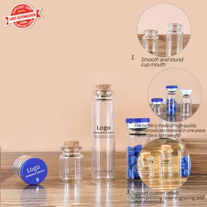 Dia 22mm Mini Clear Glass Wishing Small Drift Bottle Vials With Cork Glass Tube Corked Jars Candy Bottle 5ml-50ml Glass Vials
