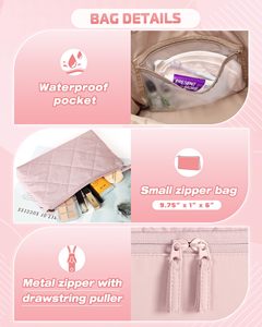 Sac de sport matelassé personnalisé avec logo, imperméable, pour femme, idéal pour le fitness, le yoga, les effets personnels, les voyages ou les séjours à l'hôpital - Product Image 4