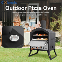 NOUVEAU DESIGN Four à pizza en bois pour cuisine d'extérieur avec thermomètre pour BBQ Party