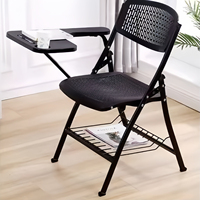 Chaise de formation ergonomique en plastique, durable et confortable, pliable et empilable, avec tablette d'écriture, vente en gros