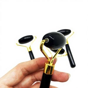 Rouleau de massage Gua Sha, logo personnalisé, masseur facial naturel, rouleau en obsidienne de haute qualité, Guasha - Product Image 2