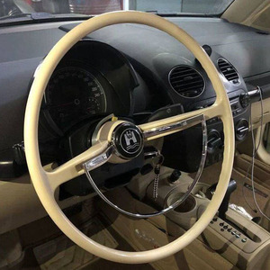 พวงมาลัยขนาด 15-3/4 นิ้ว สีเทาคลาสสิก เบจ แทน ไอวอรี่ ไวท์ แบล็ค สำหรับรถโฟล์คสวาเกน บีเทิล คาร์มันน์ กีอา รุ่นที่ 3 ปี 62-71 - Product Image 5