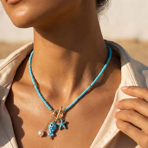 Novedad, Collar de Verano en Oferta, Collar de Playa con Colgante de Pez y Perla, Cuentas de Semillas, para Mujer - Product Image 2