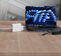 Chargeur rapide tout-en-un 65W avec câble Type-C inclus, adaptateur de charge rapide PD 3.0 pour MacBook/iPhone/Samsung - Prises universelles