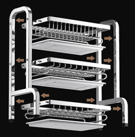 Pièces de rechange en acier inoxydable poli pour petites machines à laver carrées, bac à vaisselle, utilisation en cuisine, étagère de rangement portable