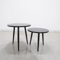 Ensemble de table d'appoint de nidification de salon en métal noir nordique minimaliste moderne Table basse avec assemblage facile
