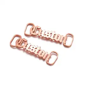 Stainless Steel Decorations Shoelace Charm Nameplate Monogram Initials Charms for Shoe Sneakers Accessory Gift for Men Women