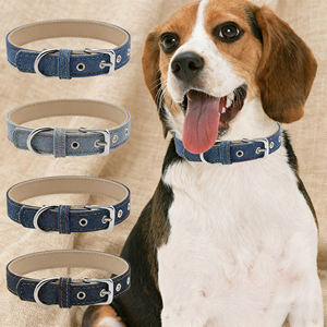 La formazione quotidiana delle vendite di fabbrica utilizza accessori in Denim resistente regolabili a colori misti per animali domestici collare per cani e gatti di lusso in stile Cowboy - Product Image 6