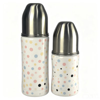 Bouteille à bec verseur en acier inoxydable de 270 ml et 180 ml avec tétine en silicone, marques graduées, anti-fuite détachable pour l'alimentation des bébés
