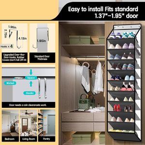 10 Tier Hanging <b>Shoe</b> Rack 33x15x85cm Heavy Duty Behind Door Storage For <b>Shoes</b> - Product Image 5