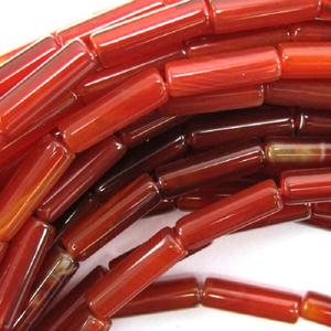 Cilindro de tubo Natural, piedras de cornalina roja, cuentas de tubo - Product Image 5