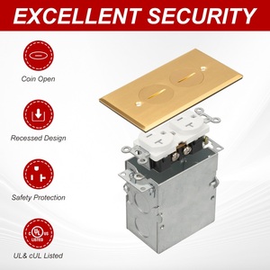 Cubierta empotrada de latón, <span class=keywords><strong>caja</strong></span> de montaje de <span class=keywords><strong>suelo</strong></span> Rectangular, serie única - Product Image 3