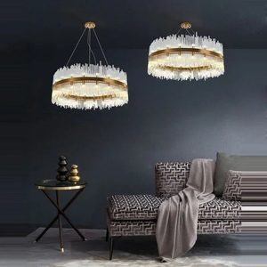 Lustre de plafond design en chrome doré G9 à LED, nouvelle <span class=keywords><strong>tendance</strong></span> <span class=keywords><strong>2023</strong></span>, lampes suspendues, lustre pour salon - Product Image 5