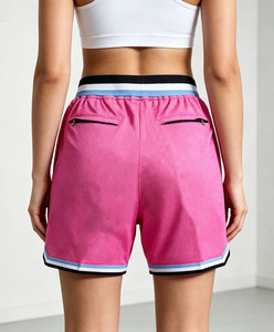 Pantalones Cortos Deportivos de Malla Doble Sublimados Personalizados de la Marca <span class=keywords><strong>Miami</strong></span> <span class=keywords><strong>Heat</strong></span>, Estilo Retro Urbano, para Mujer - Product Image 6
