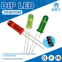 Lot de 1000 diodes LED F4 de 4 mm, lumière verte, rouge, jaune, à montage traversant, angle de vision de 30°, CRI 80, garantie de 3 ans