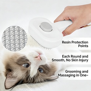Spazzola Autopulente in Plastica ABS per Animali Domestici, Cani, Gatti e Piccoli Animali, con Denti Densi, Pettine per <span class=keywords><strong>Toelettatura</strong></span> con Manico Ergonomico - Product Image 3