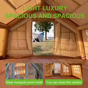 Tente gonflable YJHOME avec fenêtre anti-moustiques, en Oxford, portable, deux chambres, 3-4 personnes, quatre saisons, résistante aux UV, imperméable - Product Image 6