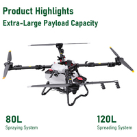 Drones agricoles de haute qualité avec support RTK, construction en plastique, pour la protection des plantes agricoles, la pulvérisation, l'ensemencement, drones agricoles
