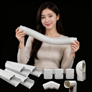 Kit de conduits pour climatiseur mini-split en <span class=keywords><strong>PVC</strong></span> <span class=keywords><strong>blanc</strong></span>, ensemble de conduites HVAC, accessoires de tuyaux de ventilation flexibles pour l'installation domestique et commerciale - Product Image 2