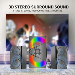 Altavoz de Audio Profesional Multimedia 2.1 CH de Alta Calidad para el Hogar, Subwoofer Grande y Moderno, Altavoz Activo para Computadora con USB y Aux, Portátil, de Madera - Product Image 4