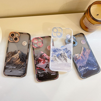 Coque de téléphone en silicone souple avec motif artistique de coucher de soleil et nuages pour iPhone 15 13 11 12 16 Pro Max Xs Xr X 8 7 Plus
