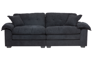 Canapé convertible moderne en chenille de 84 pouces, siège profond, 2 coussins décoratifs, mousse à mémoire de forme, pour salon, appartement, bureau, salle de séjour - Noir - Product Image 6