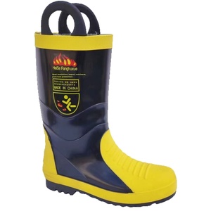 Il vigile del fuoco del cantiere diretto della fabbrica si adatta al Piercing in acciaio stivali in PVC protezione essenziale del piede per il personale <span class=keywords><strong>antincendio</strong></span> - Product Image 1