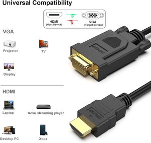 BENFEI HDMI to <strong>VGA</strong> 1.8Meter <strong>Cable</strong>, Uni-Directional HDMI to <strong>VGA</strong> <strong>Cable</strong> (Male to Male) Compatible for Computer, Desktop, Laptop, PC - Product Image 6
