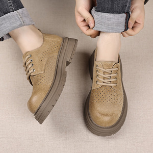 Chaussures en cuir décontractées pour hommes, respirantes et ajourées, nouvelle collection été, polyvalentes, basses, légères, pour le travail en extérieur - Product Image 2