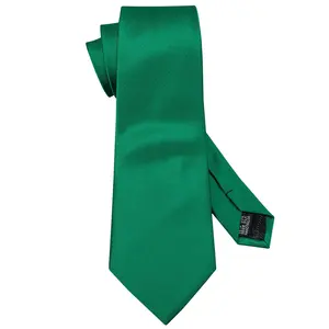 Gravata de seda masculina, logotipo personalizado, verde, cores sólidas, gravata de seda e bolso, quadrado