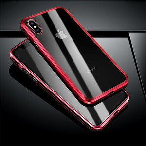 เคสโทรศัพท์มือถือ <span class=keywords><strong>iPhone</strong></span> X Xr Xs <span class=keywords><strong>11</strong></span> 12 13 14 15 16 17 Plus Pro Max  แบบใส  วัสดุกระจกนิรภัย  ขอบอะลูมิเนียมแม่เหล็ก - Product Image 5