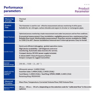 Débitmètre massique thermique E+H Endress+Hauser avec affichage intégré et boutons, type enfichable, pour gaz (Chine) - Product Image 3