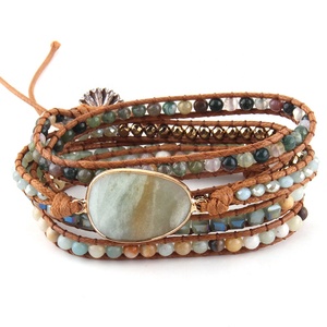 Gioielli di perline di moda fatti a mano pietre naturali miste cristallo <span class=keywords><strong>quarzo</strong></span> <span class=keywords><strong>rosa</strong></span> pietra fascino 5 fili bracciali avvolgenti - Product Image 5