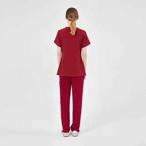 Uniformes Médicos de Manga Corta con Cuello en V, Diseño de Moda 2023, Tejido Ecológico, Conjunto de Blusa y Pantalones FUYI - Product Image 3