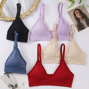 5 colori XS-4XL Sexy triangolo coppetta sport di grandi dimensioni reggiseno donna <span class=keywords><strong>senza</strong></span> anello in acciaio <span class=keywords><strong>senza</strong></span> soluzione di continuità triangolo raccolti <span class=keywords><strong>spalline</strong></span> sottili - Product Image 2