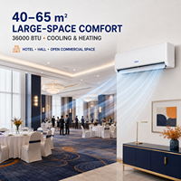 Climatiseur solaire domestique 36000 BTU hybride double alimentation DC Inverter mural froid/chaud 80-380V AC 110-240V IP65 R32