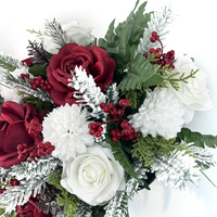 Pot de fleurs artificiel en soie résistant aux intempéries pour centre de table funéraire, commémoration, cimetière, ou hommage funéraire pour tombes