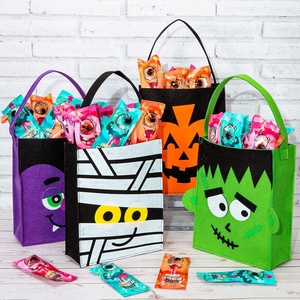 4 diseños de fieltro Candy Tote Gift Bag Pumpkin Bat Monster Mummy Pattern Halloween Trick or Treat Bags con asa para favores de fiesta - Product Image 4