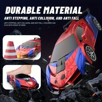 MKTOYS 1:18 Voiture Robot Transformable Télécommandée avec Lumières LED, Véhicule de Course à Dérive 2.4GHz, Transformation à un Bouton, Rechargeable, Rotation 360°