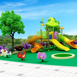 สนามเด็กเล่นกลางแจ้งพลาสติกสำหรับเด็กก่อนวัยเรียน ได้รับการรับรองมาตรฐาน CE ผลิตจากโรงงานที่กว่างโจว - Product Image 5