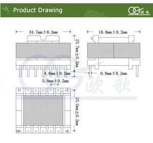 制造Ee33电子电力变压器中国卧式7 + 7黄色酚醛环形工业电源 - Product Image 3
