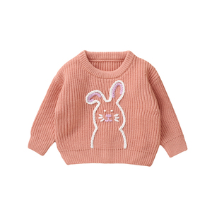 Suéter <span class=keywords><strong>de</strong></span> <span class=keywords><strong>Punto</strong></span> Personalizado Mimixiong para Recién Nacidos, con Bordado <span class=keywords><strong>de</strong></span> Animalitos, Diseño <span class=keywords><strong>de</strong></span> Conejito <span class=keywords><strong>de</strong></span> Pascua, Ropa <span class=keywords><strong>de</strong></span> Boutique - Product Image 1