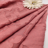 Tissu en mousseline de soie découpé à la mode, tissu floral Jacquard de couleur unie pour robes